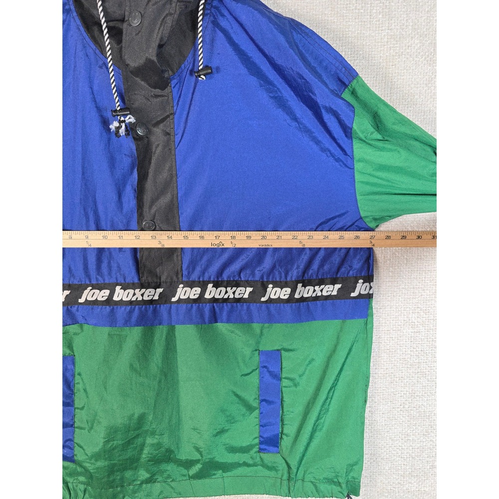 Vintage Joe Boxer Anorak Windbreaker Jacket Mens XL Colorblock Blue Green Y2K - Picture 4 of 10